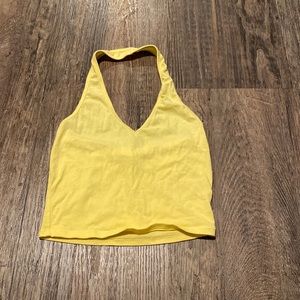 Yellow cropped tank top